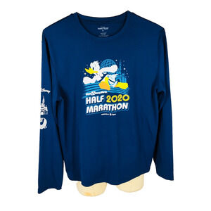 NWOT Disney Run Disney Half Marathon 2020 Womens Long Sleeve T Shirt M Navy